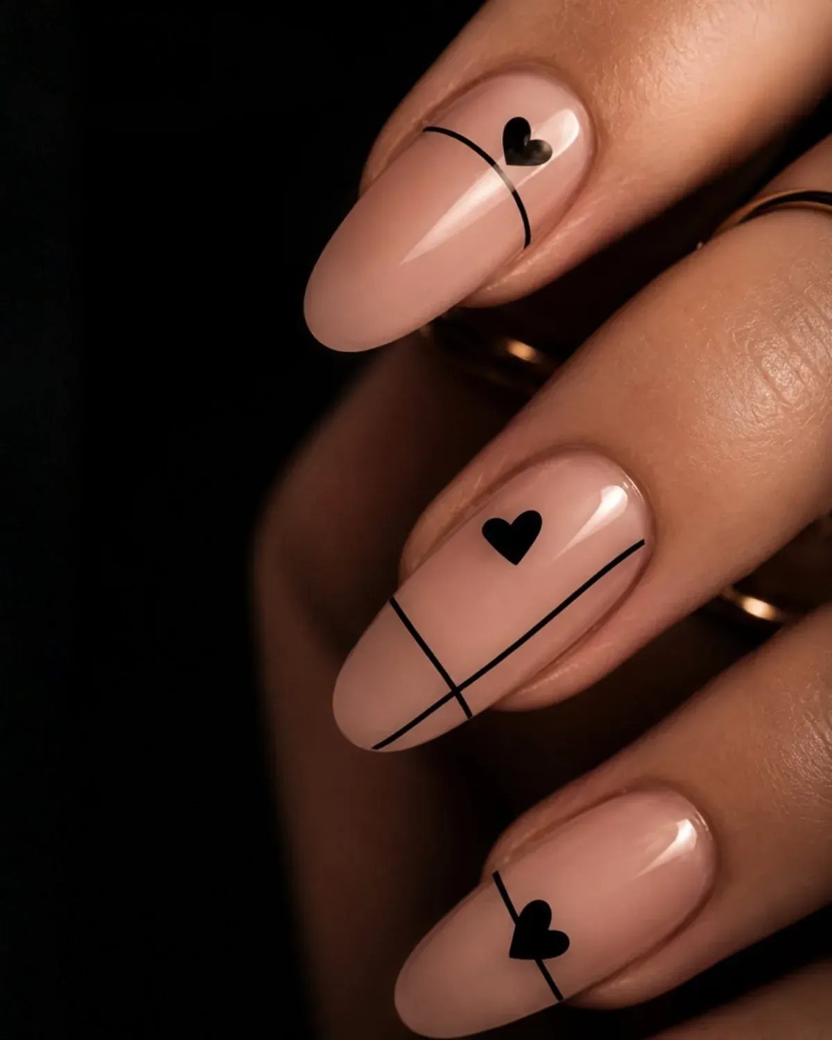 Polished gel and BIAB nail manicure